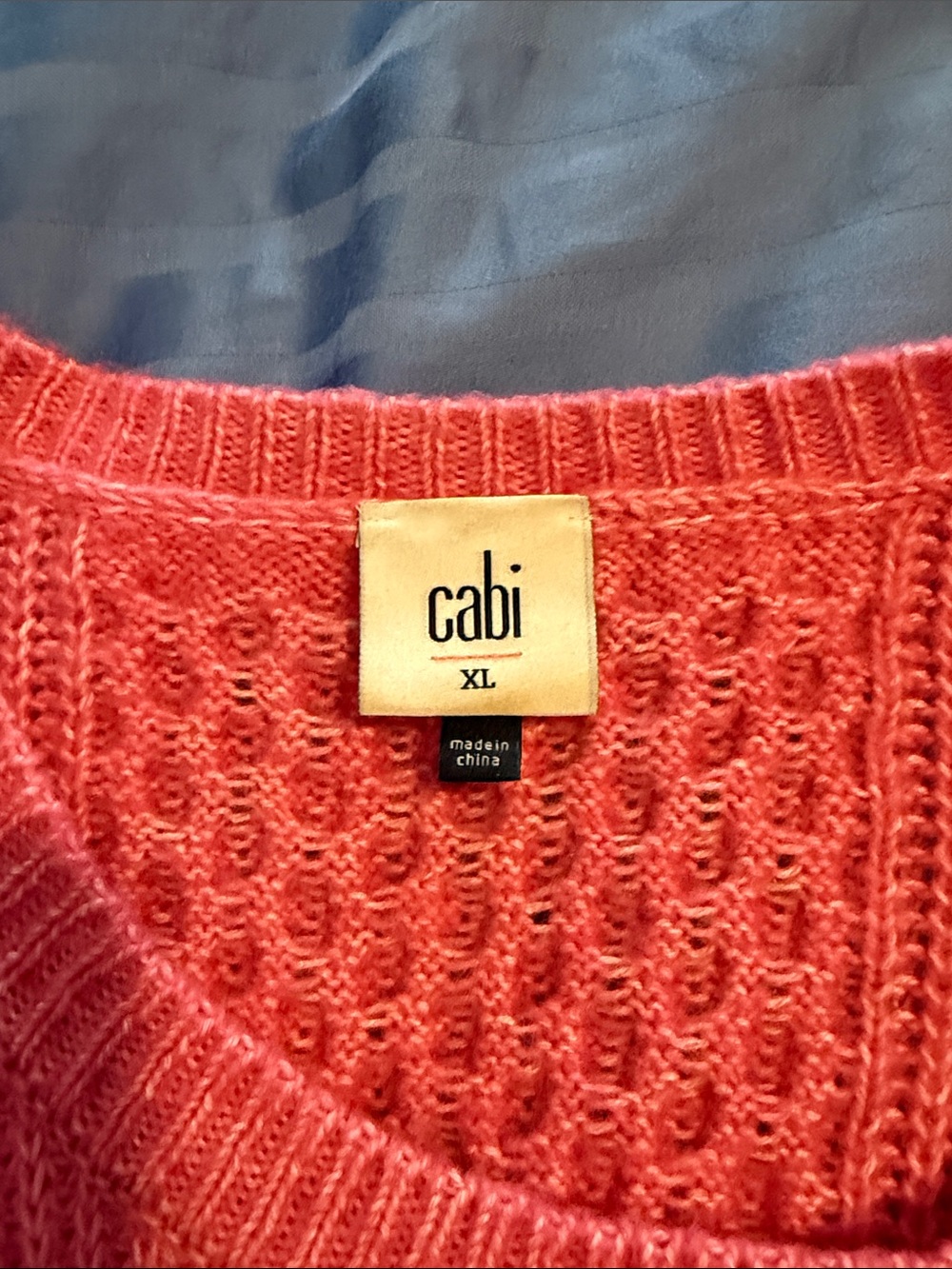 CAbi Cable-Knit Crewneck Sweater XL